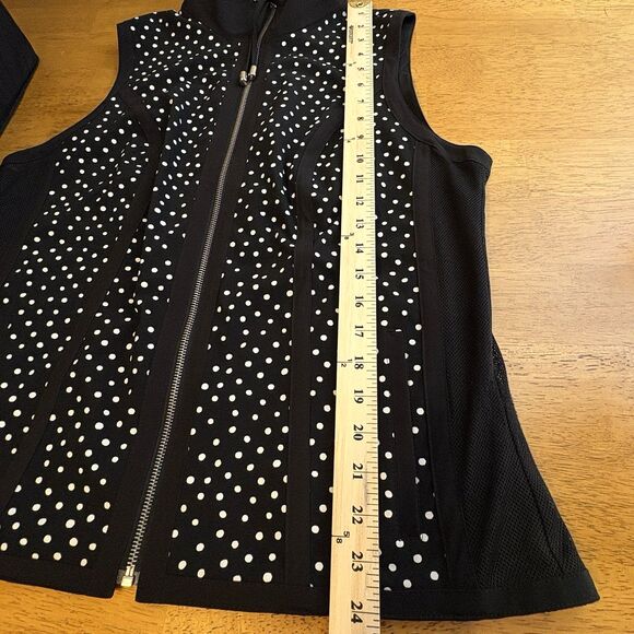 Zenergy by Chico's Black and White Polka Dot Vest Size 1 Small - Picture 6 of 6